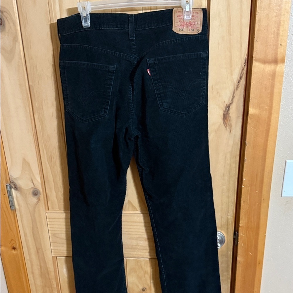 Levi's 505 Men's Corduroy Pants - Black - Picture 3 of 6